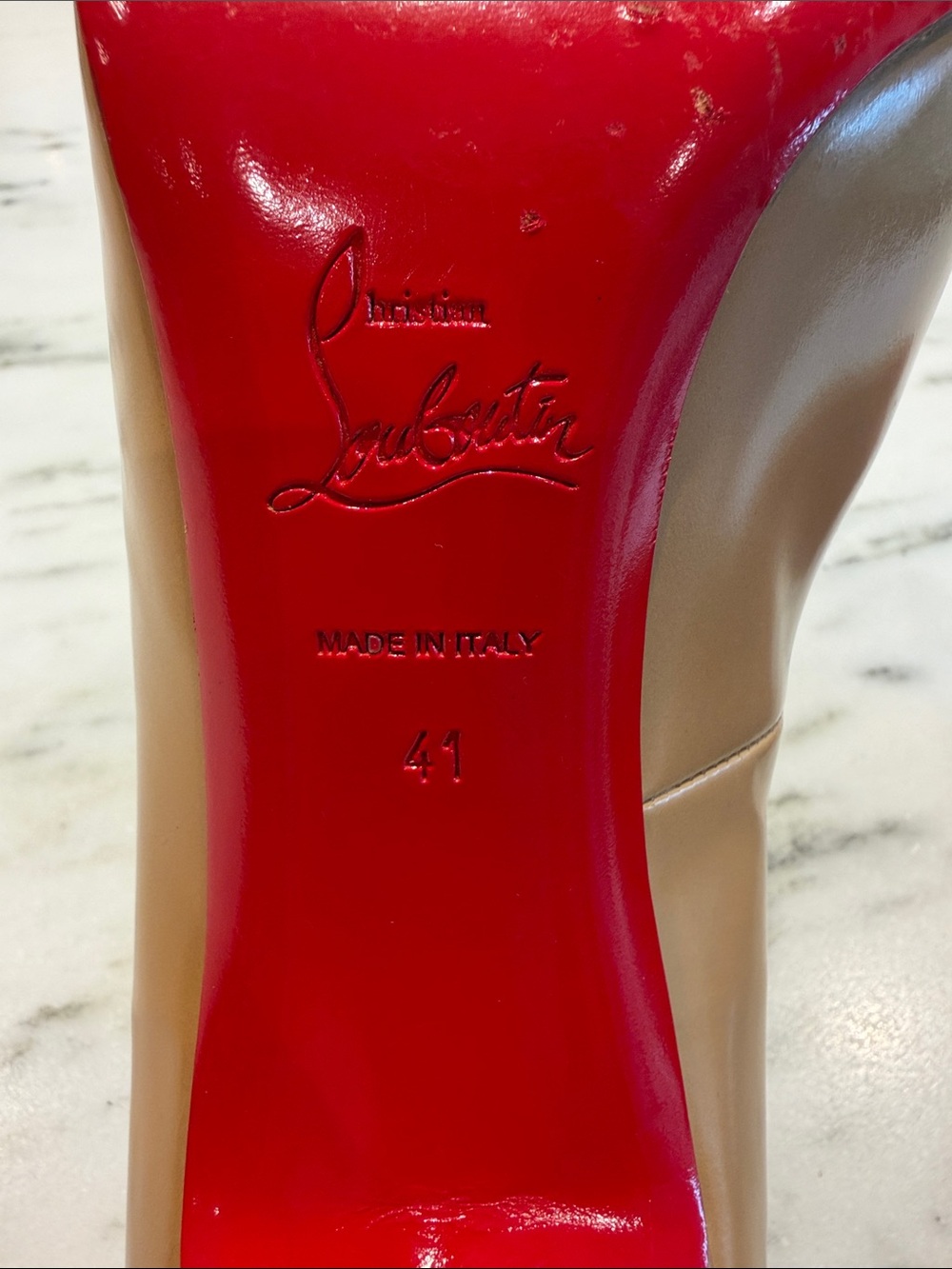 Christian Louboutin Nude Leather Almond Toe Pumps - Picture 5 of 5